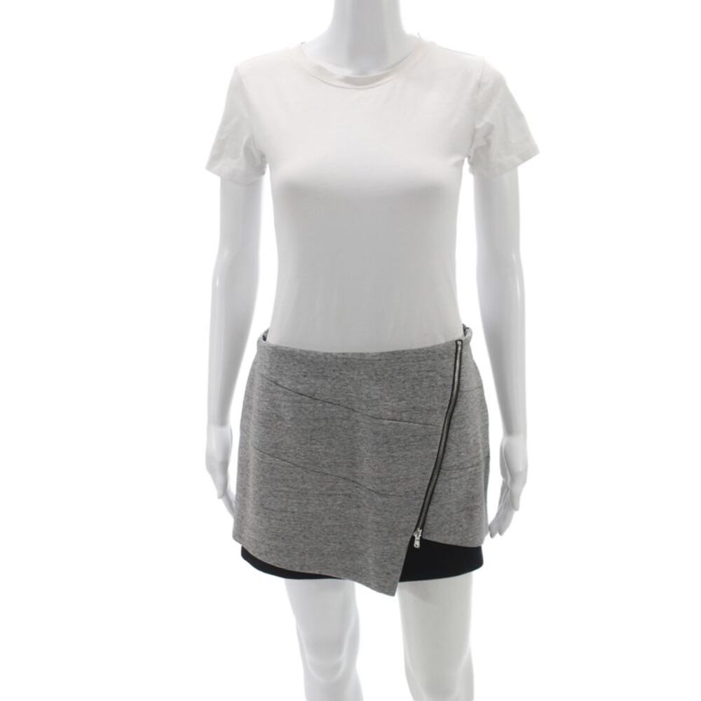 Intermix Womens Mini Skort Gray Cotton Zip Size S